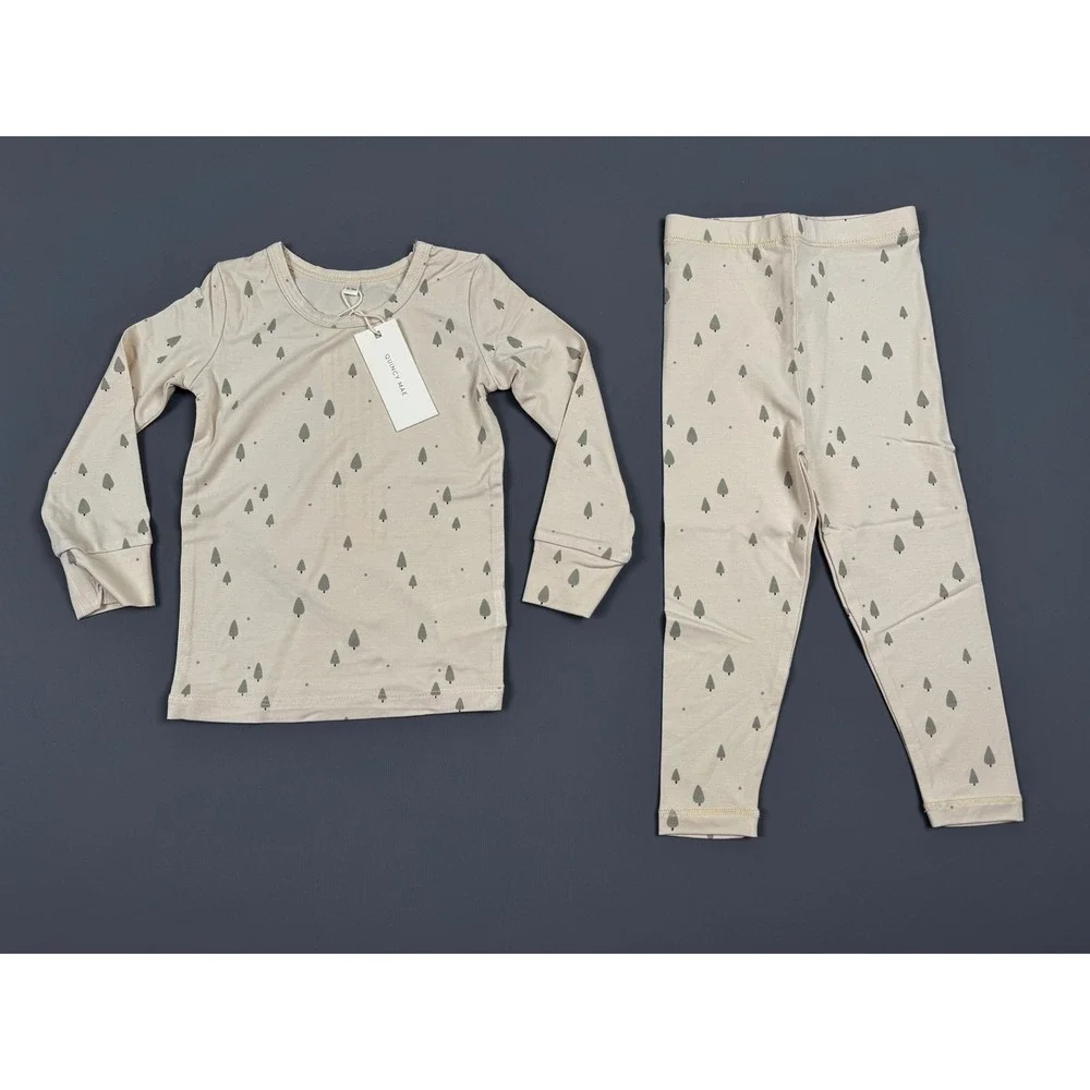 Quincy Mae Bamboo Pajama Set Trees Print‎ 12-18 Months